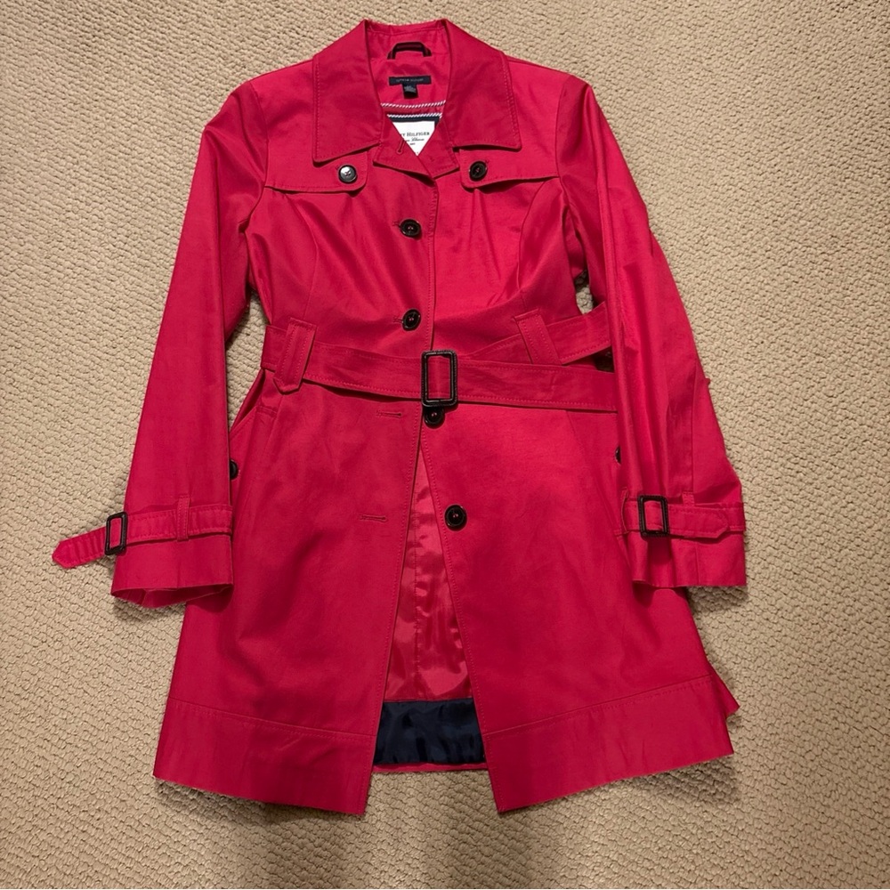 Tommy Hilfiger Vibrant Hot PinkTrench Coat